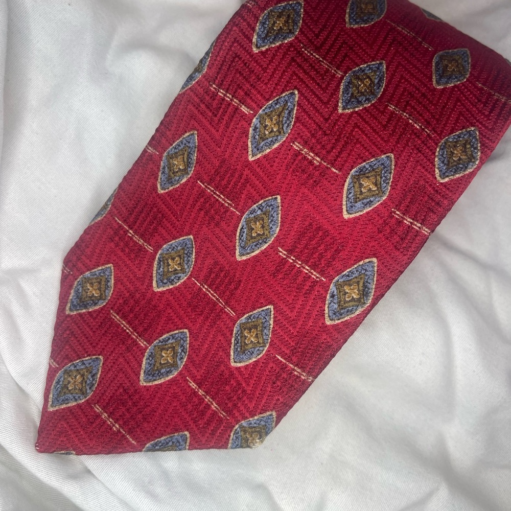 Robert Talbott Red and Gold Geometric Tie